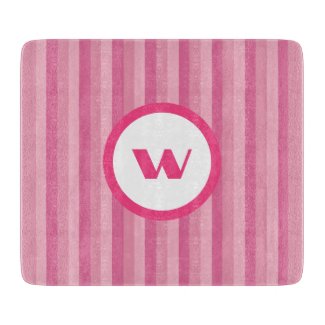 Rustic Pink Monogram & Stripes