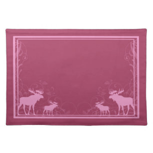 Rustic pink moose swirl placemat