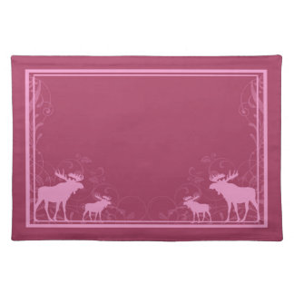 Rustic pink moose swirl placemat