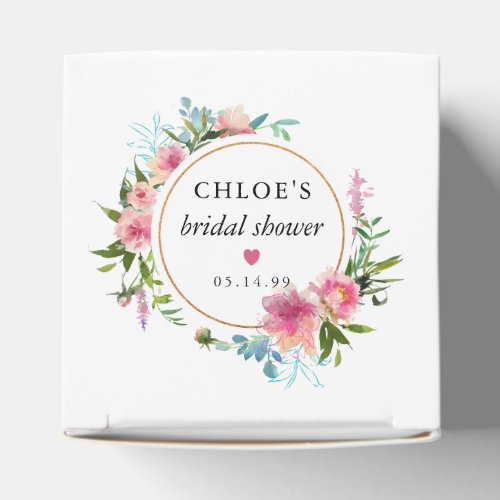 Rustic Pink Peony Floral Bridal Shower Favor Boxes