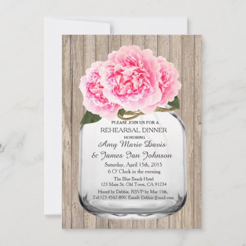 Rustic pink peony rehearsal dinner invites peony2