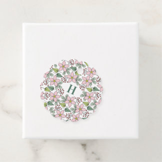 Rustic Pink Poinsettia Monogram Gift Favor Tags