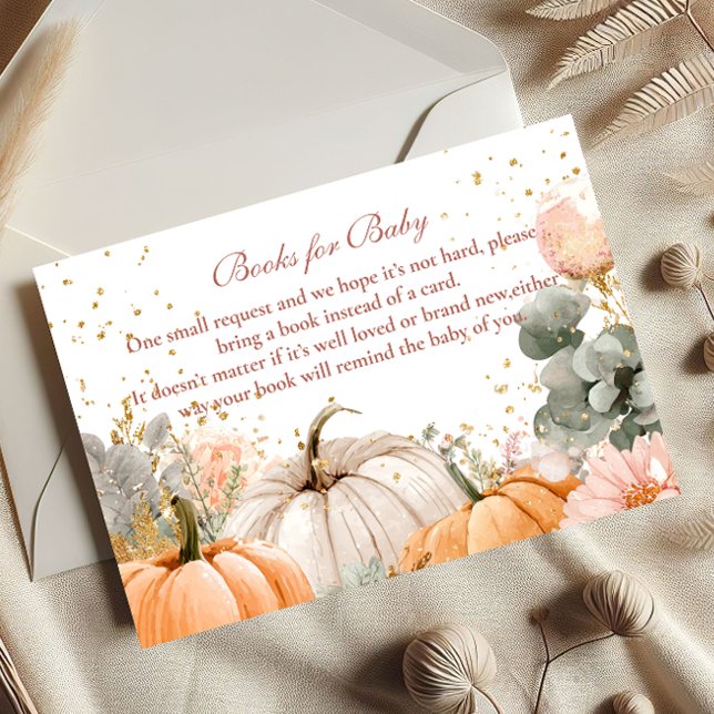 Rustic Pink Pumpkin Books for Baby  Enclosure Card (Creator Uploaded)