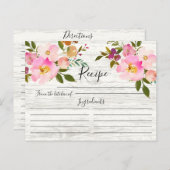 Rustic Pink & Purple Watercolor Floral Recipe Card (Front/Back)