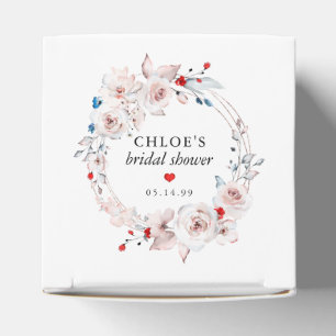 Rustic Pink Rose Floral Bridal Shower Favor Boxes