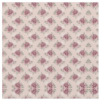 Rustic Pink Rose Gold Green Bohemian Floral Fabric by kicksdesign at Zazzle