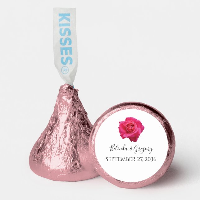 Rustic Pink Roses Wedding  Hershey®'s Kisses® (Front)
