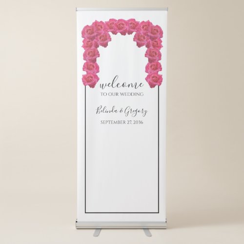 Rustic Pink Roses Wedding Welcome Sign