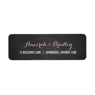 Rustic Pink Script Wedding Address Label