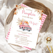 Rustic Pink Truck Little Pumpkin Baby Shower Invitation