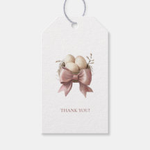 Rustic Pink Watercolor Nest Baby Shower Thank You 