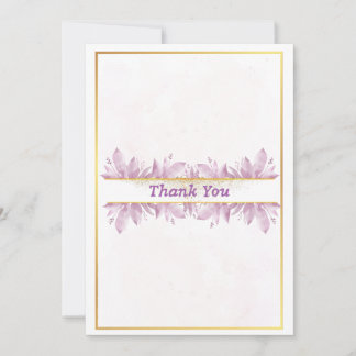 Rustic Pink Watercolor Wedding Thank You Card