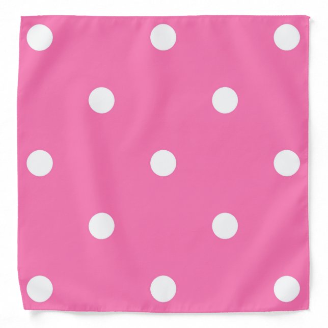 Rustic Pink White Polka Dots Template Elegant Bandana (Front)