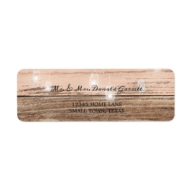 Rustic Pink Wood and Lanterns Label (Front)