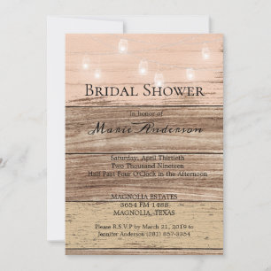 Rustic Pink Wood and Lanterns Shower