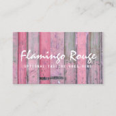 Rustic Pink Wood Vintage & Boho Chic Boutique Business Card (Front)
