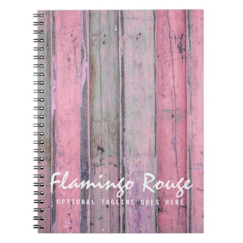 Rustic Pink Wood Vintage  Boho Chic Boutique Notebook