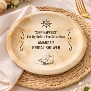 Rustic Pirate Bridal Shower & Bachelorette Party Paper Plates
