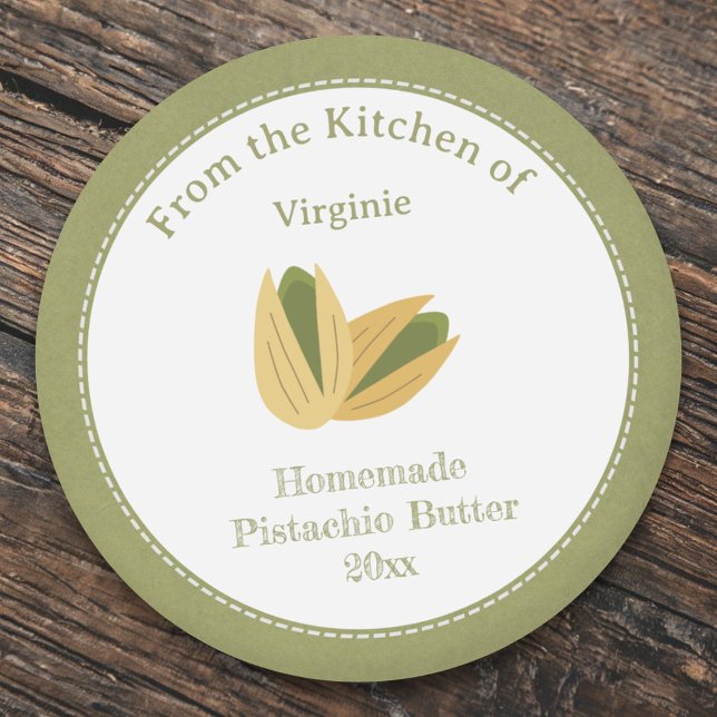 Rustic Pistachio Butter Label Kraft Sticker (Rustic Pistachio Butter Label Kraft Sticker)
