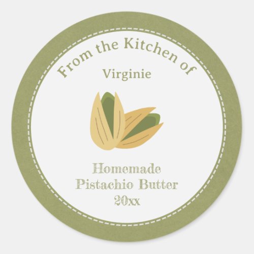 Rustic Pistachio Butter Label Kraft Sticker