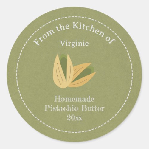 Rustic Pistachio Butter Label Sticker