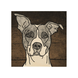 Rustic Pitbull Wood Wall Art