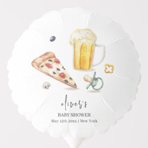 Rustic Pizza Beers Pacifier Baby Shower  Balloon