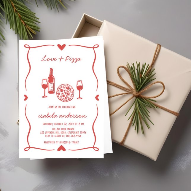Rustic Pizza & Wine Bridal Shower Invite (Creator Uploaded)