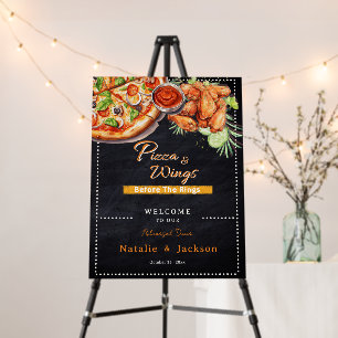 Rustic Pizza & Wings Before The Rings Welcome Sign