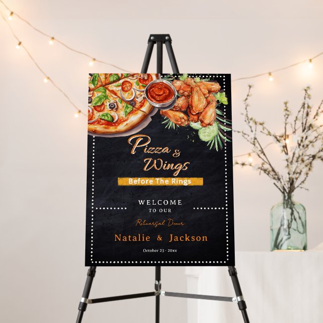 Rustic Pizza & Wings Before The Rings Welcome Sign (In Situ (Stand))