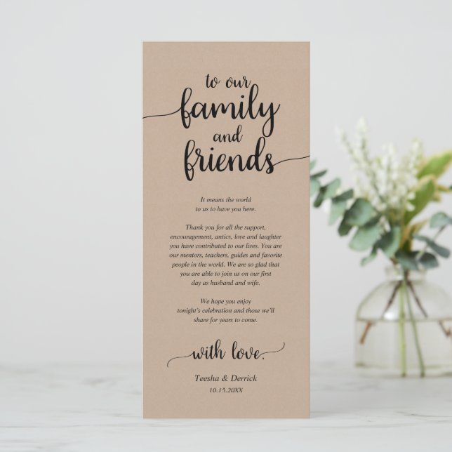 Rustic Place Setting Dinner Party Thank You Card (Standing Front)