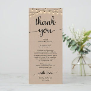Rustic Place Setting Dinner Party Thank You Card