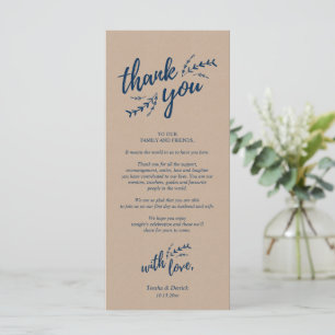 Rustic Place Setting Dinner Party Thank You Card