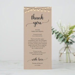 Rustic Place Setting Dinner Party Thank You Card