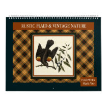 Rustic Plaid and Vintage Nature 2026 Calendar
