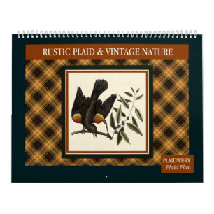 Rustic Plaid and Vintage Nature 2027 Calendar