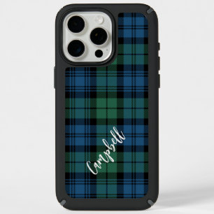 Rustic Plaid Campbell Green Script Tartan iPhone 15 Pro Max Case