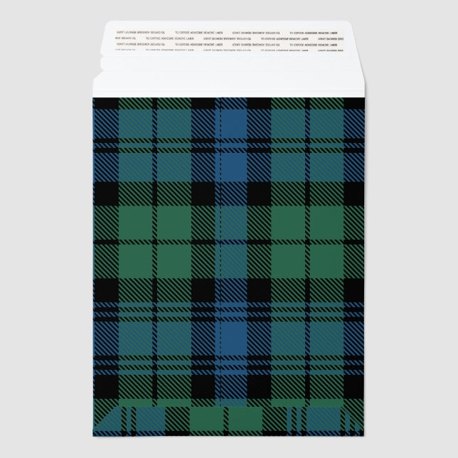 Rustic Plaid Campbell Tartan Envelope Mailers (Back)
