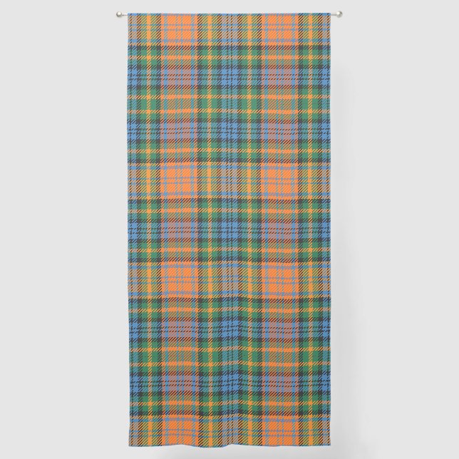Rustic Plaid Checkered Murray Tartan Sheer Curtains (Front)