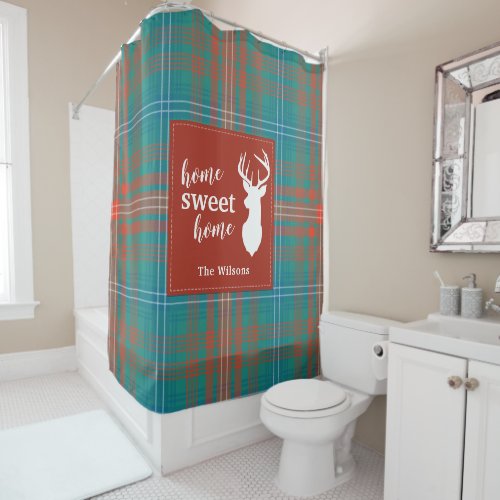 Rustic Plaid Christmas Clan Wilson Tartan Shower Curtain