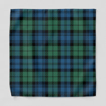 Rustic Plaid Clan Campbell Green Blue Tartan Bandana