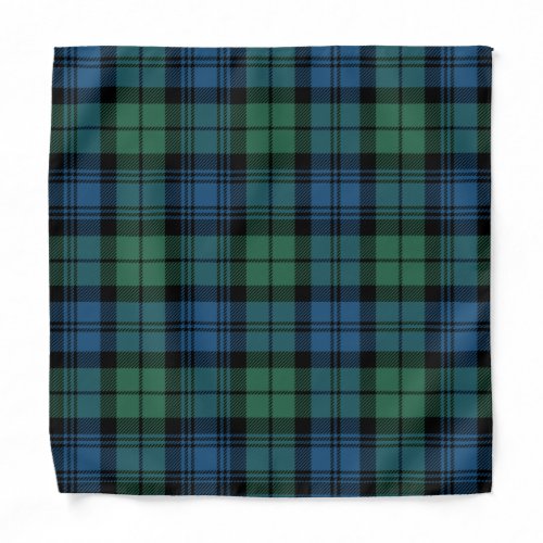 Rustic Plaid Clan Campbell Green Blue Tartan Bandana