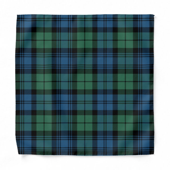 Rustic Plaid Clan Campbell Green Blue Tartan Bandana