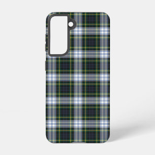Rustic Plaid Clan Gordon Green White Tartan Samsung Galaxy S21 Case