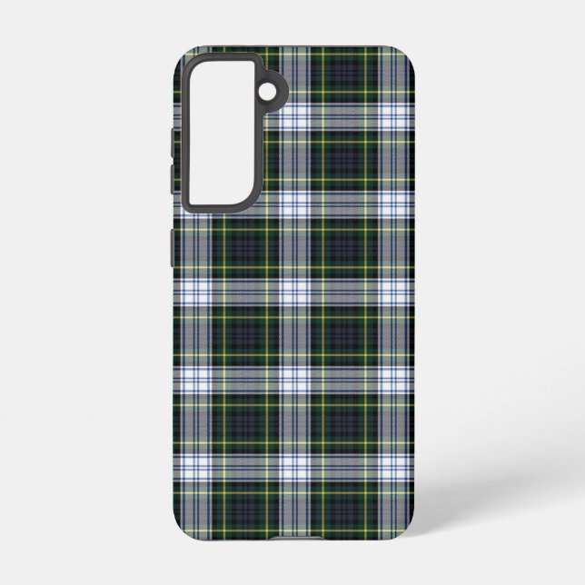 Rustic Plaid Clan Gordon Green White Tartan Samsung Galaxy Case (Back)