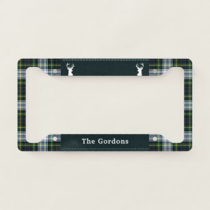 Rustic Plaid Clan Gordon Tartan License Plate Frame