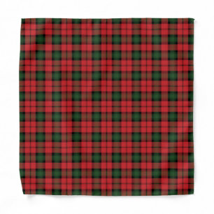 Rustic Plaid Clan Kerr Green Red Tartan Bandana