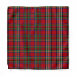 Rustic Plaid Clan Stewart Red Green Tartan Bandana