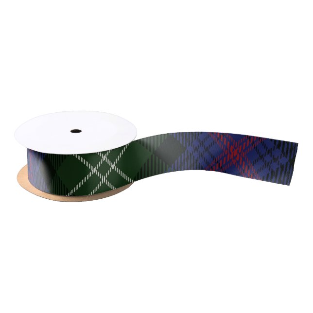 Rustic Plaid Clan Sutherland Elegant Tartan Satin Ribbon (Spool)