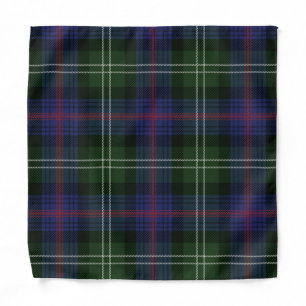 Rustic Plaid Clan Sutherland Green Purple Tartan Bandana